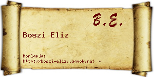 Boszi Eliz névjegykártya